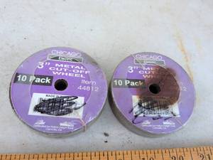 lot 753 image: 3 in. 40 Grit Metal Cut-off Wheel 10 Pc