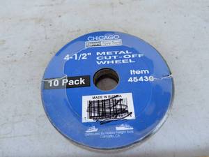 lot 754 image: Chicago Electric 4-12 Metal Cut-Off Wheel 10 Pack Item 45430