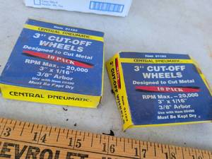 lot 756 image: Central Pneumatic 3 Cut-Off Wheels 10 Pack Item 01103