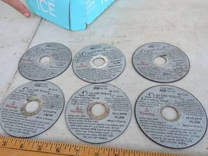 lot 761 image: Chicago 4 inch Cut-Off Wheel 40 Grit Metal Cutting Item 45432 Lot of 6