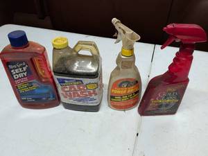 lot 814 image: Car Care Products Lot 4 Bottles Blue Coral Westleys Meguiars Cleaners