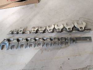 lot 891 image: Crowfoot Wrench Set 2-Piece 38 Drive Socket Rail