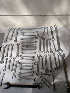lot 900 image: Large Lot Combination Wrenches Forged SAE Metric Mixed Sizes 75 Pieces