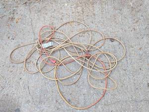 lot 984 image: Extension Cord Lot Multiple Lengths Tan Red Plugs