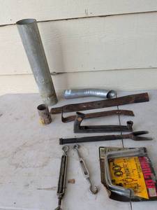 lot 1012 image: Lot of Hand Tools and Hardware Pry Bars, Turnbuckles, Tubing, Storage Case
