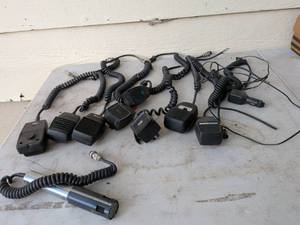 lot 1025 image: CB Radio Microphone Lot Mixed Brands Including Mura DX-114 and ERS with Coiled Cables