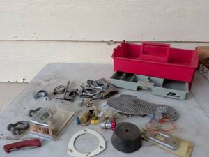 lot 1026 image: Plano Two-Tier Tackle Box with Hardware and Parts