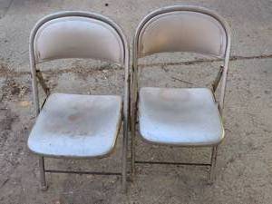 lot 1031 image: Folding Chairs Set of 2 Beige