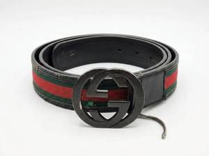 lot 58470 image: Gucci Leather Belt with Interlocking G Buckle
