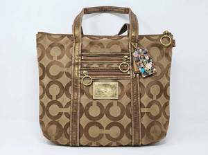 lot 62749 image: Coach Poppy Signature Tote Bag w Accessories