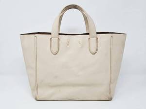 lot 62750 image: Coach Leather Tote Bag Cream w Tan Interior