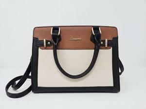 lot 62810 image: LOVEVOOK tri-color PU leather top-handle satchel and tote bag