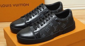 Louis Vuitton LV Monogram Sneaker Size 7, Black