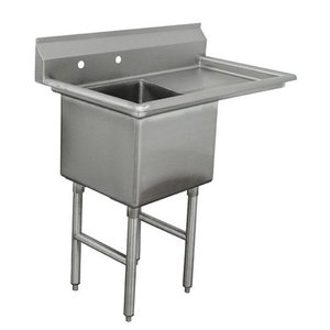 lot 20942 image: Advance Tabco 1 Compartment Stainless Steel Sink  Retail $1082.90