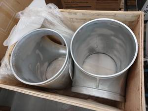 lot 20972 image: 20in Tee W20 AGS GLV Galvanized Steel Pipe Fittings, 2 Pack