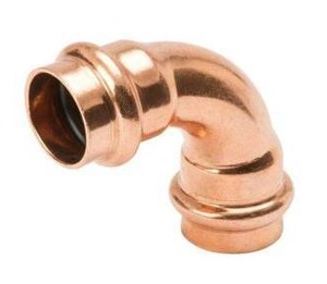 lot 20990 image: Streamline 34 in. Copper 90-Degree Press x Press Elbow Fitting