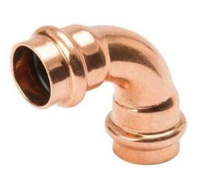 lot 20993 image: Streamline 34 in. Copper 90-Degree Press x Press Elbow Fitting