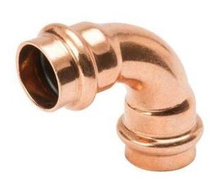lot 20995 image: Streamline 34 in. Copper 90-Degree Press x Press Elbow Fitting