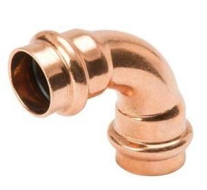lot 20996 image: Streamline 34 in. Copper 90-Degree Press x Press Elbow Fitting