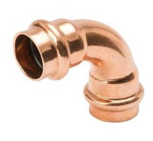 lot 20997 image: Streamline 34 in. Copper 90-Degree Press x Press Elbow Fitting