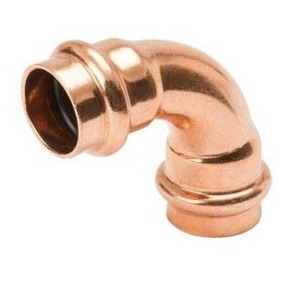 lot 20999 image: Streamline 34 in. Copper 90-Degree Press x Press Elbow Fitting
