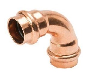 lot 21002 image: Streamline 34 in. Copper 90-Degree Press x Press Elbow Fitting