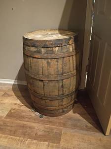 lot 939 image: Wooden Barrel. 36 x 24 x 24 in