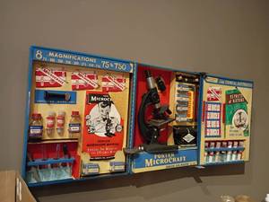 lot 945 image: Lionel Porter Microcraft Senior Lab Master Kit.   Will need to bring ladder to remove from wall