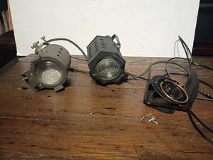 lot 951 image: 2 Stage Spot Lights with Parts.  One needs cord repair