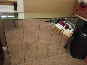 lot 979 image: Mirrored Side Table. 30 x 44 x 9