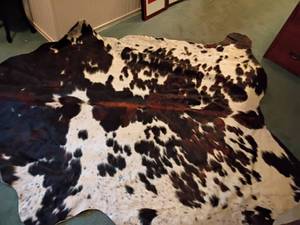 lot 984 image: Large Cow Hide.   Approximately 6ft. 4in X 7ft. 3in