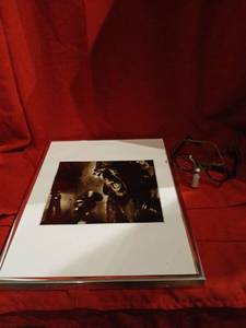 lot 1004 image: Framed Matted  Image with Glasses prop