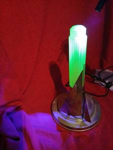 Uranium UV reactive Antique lamp with sailboat  13 inches tall with damaged cord