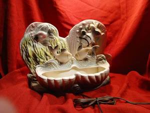 lot 1151 image: Lane and Co Ceramic fish lamp unknown  if works