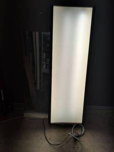 lot 1309 image: Light box 49x16 and plexiglass mirror panel 43x12