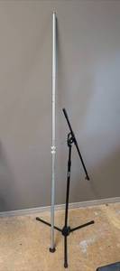 lot 1314 image: Adjustable Balcar stand and boom stand. Pole extends to 78in. Boom extends to 6ft