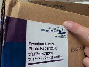lot 1318 image: EPSON Premium Luster Photo Paper Rolls 118mm x 30.5m (1260)  one full one partial