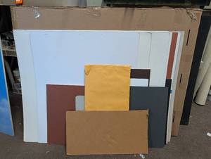 lot 1383 image: Foam board 40x32, 15 pieces of mat board 40x32, and more