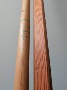 lot 1390 image: Pair of Wooden rods 12fth x 1.5 in to 2 in. Located in the studio