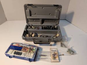 lot 1405 image: Dremel Accessory Kit with Case, Cutting Kit, Polishing Wheel 520