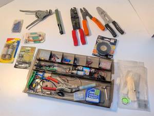 lot 1435 image: Assorted Electrical and Hand Tools Lot with Storage Box