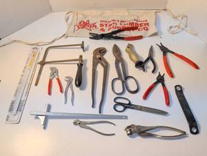 lot 1436 image: Hand Tools Lot Pliers Saws Chisels Scissors and more