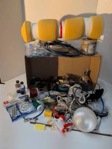 lot 1480 image: Box of hardware, fasteners, and misc