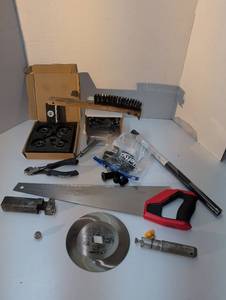 lot 1488 image: Tool Lot Hand Tools Saws Pliers Brush and more