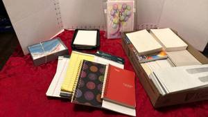 lot 1523 image: Office supplies, scratch pads and greeting cards