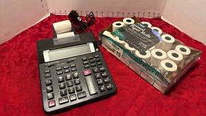 lot 1525 image: Casio calculator and thermal paper rolls