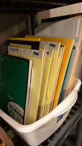 lot 1549 image: Legal pads, sheet protectors and Manila legal size folders