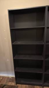 lot 1556 image: Black shelves 69x27x9.5