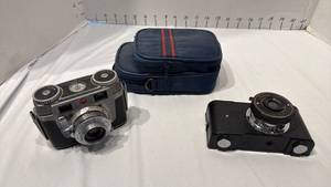 lot 1650 image: Vintage Kodak Spinet 35mm camera and Falcon Miniature camera