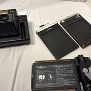 lot 1652 image: Vintage Kodak Trimprint instant camera and Polaroid land film holders
